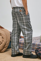 Pantalón Loose Cuadros Gris