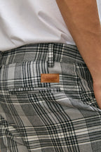 Pantalón Loose Cuadros Gris
