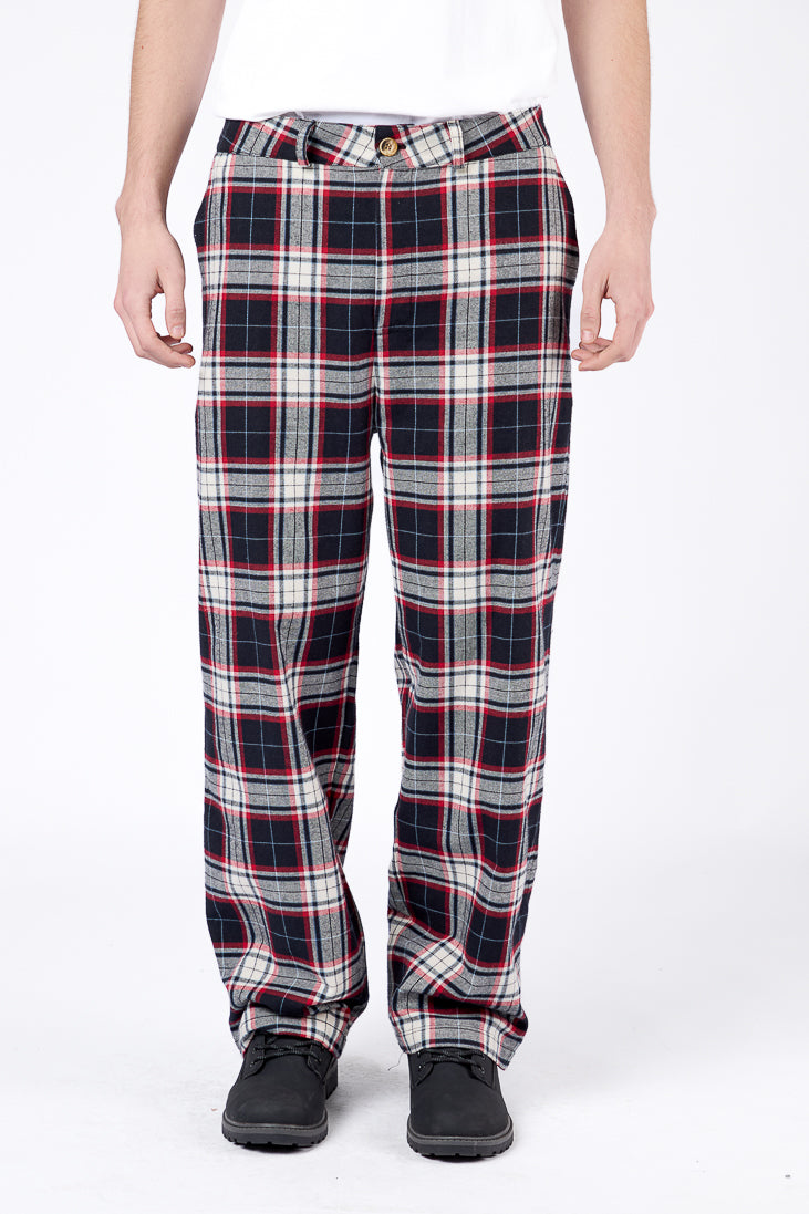 Pantalón Loose Cuadros Negro
