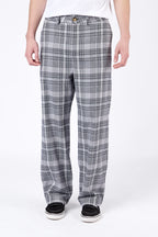 Pantalón Loose Cuadros Gris