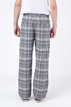 Pantalón Loose Cuadros Gris