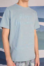 Remera Playa Hermosa Azúl Aero Claro