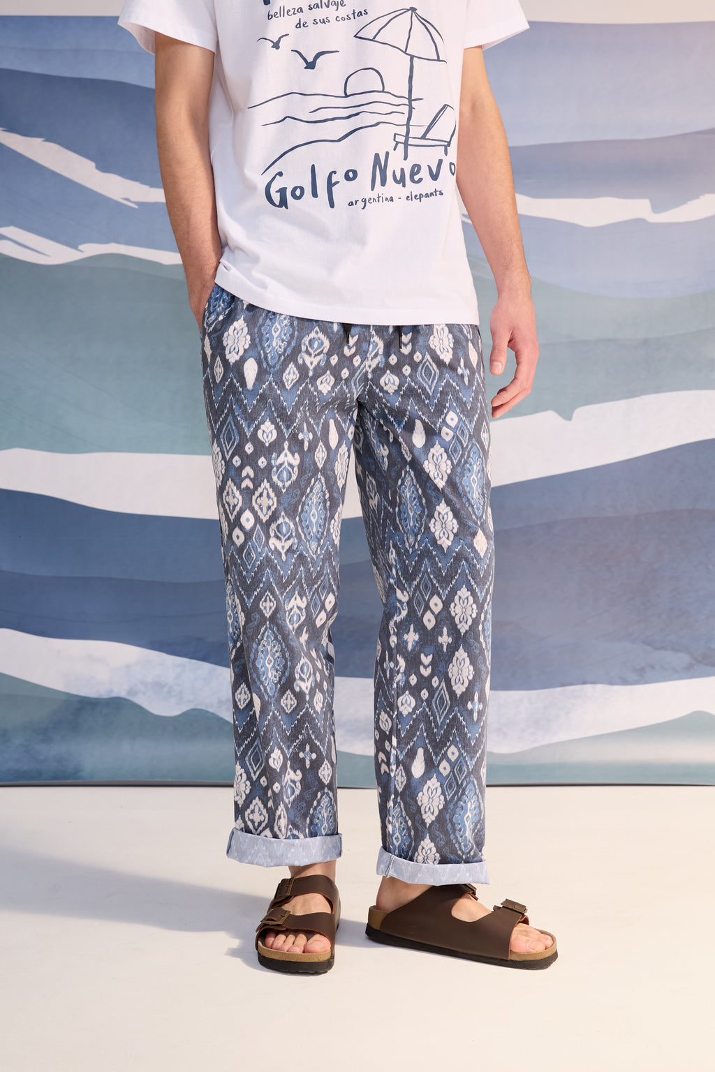 Pant Estampado Ikat Azúl