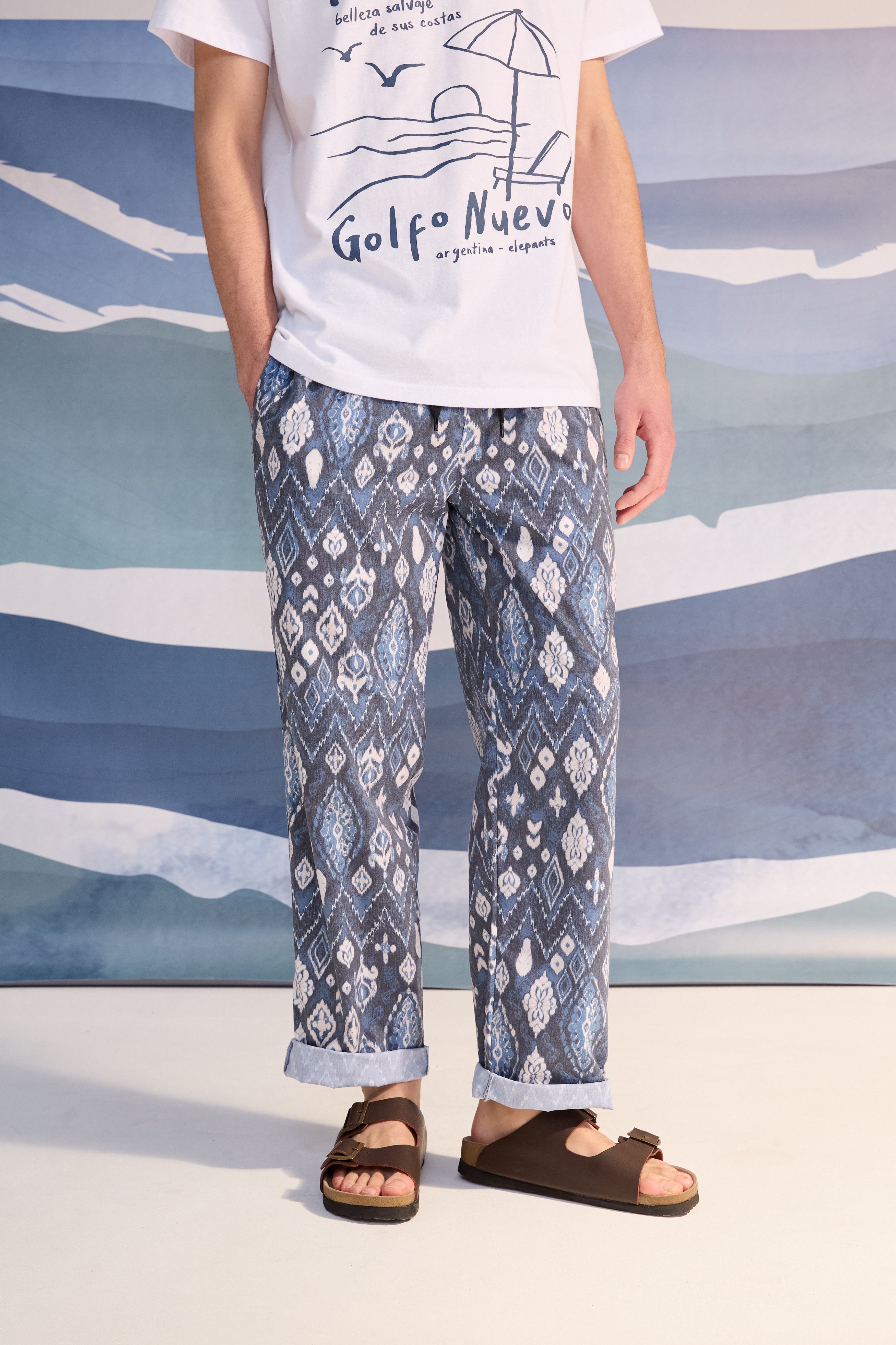 Pant Estampado Ikat Azúl