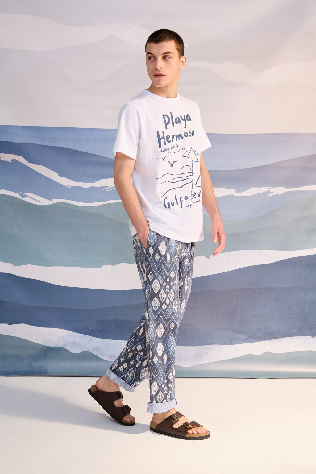 Pant Estampado Ikat Azúl