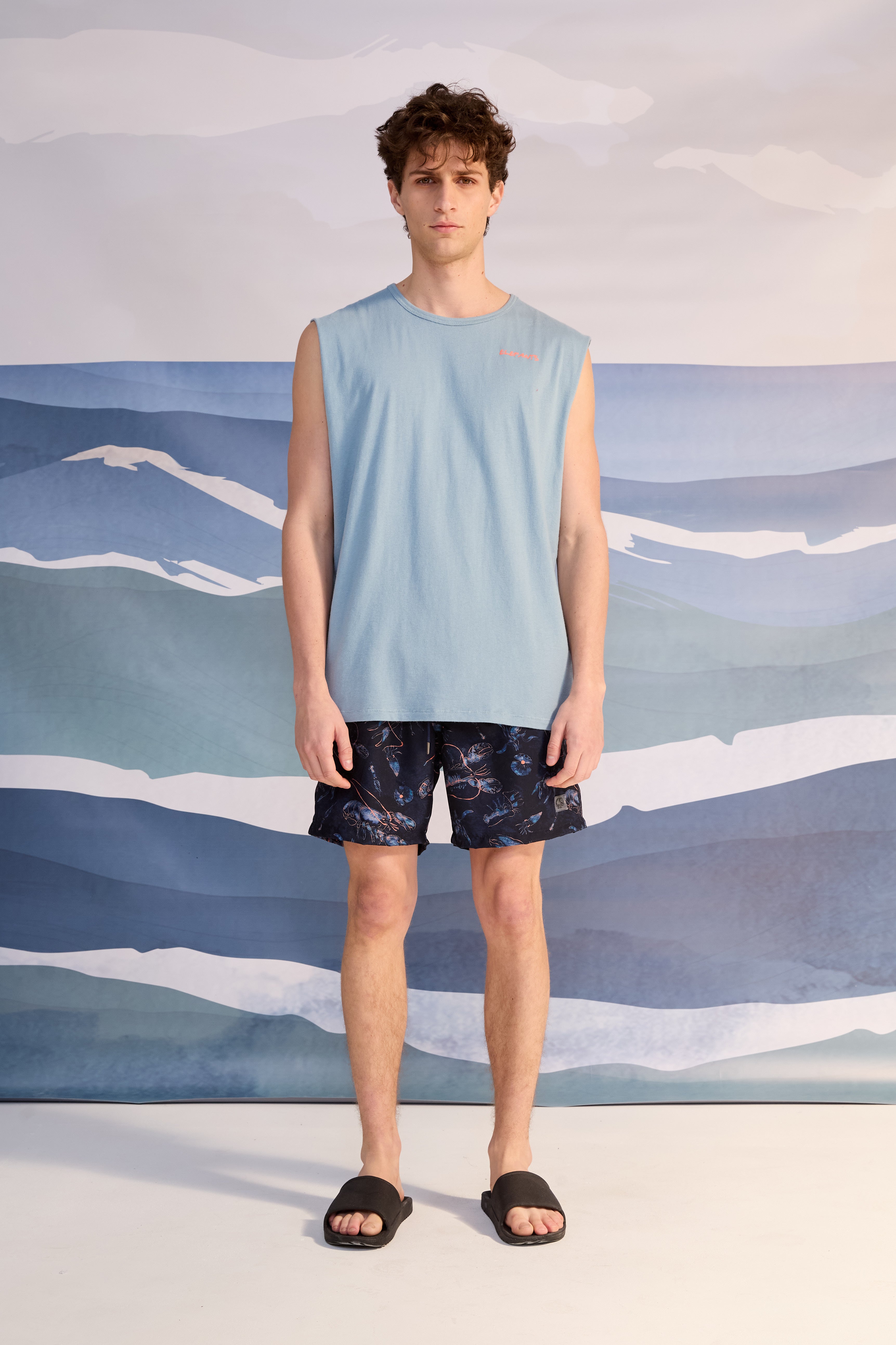 Musculosa Over Lobster Azul Aero Claro