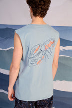 Musculosa Over Lobster Azul Aero Claro