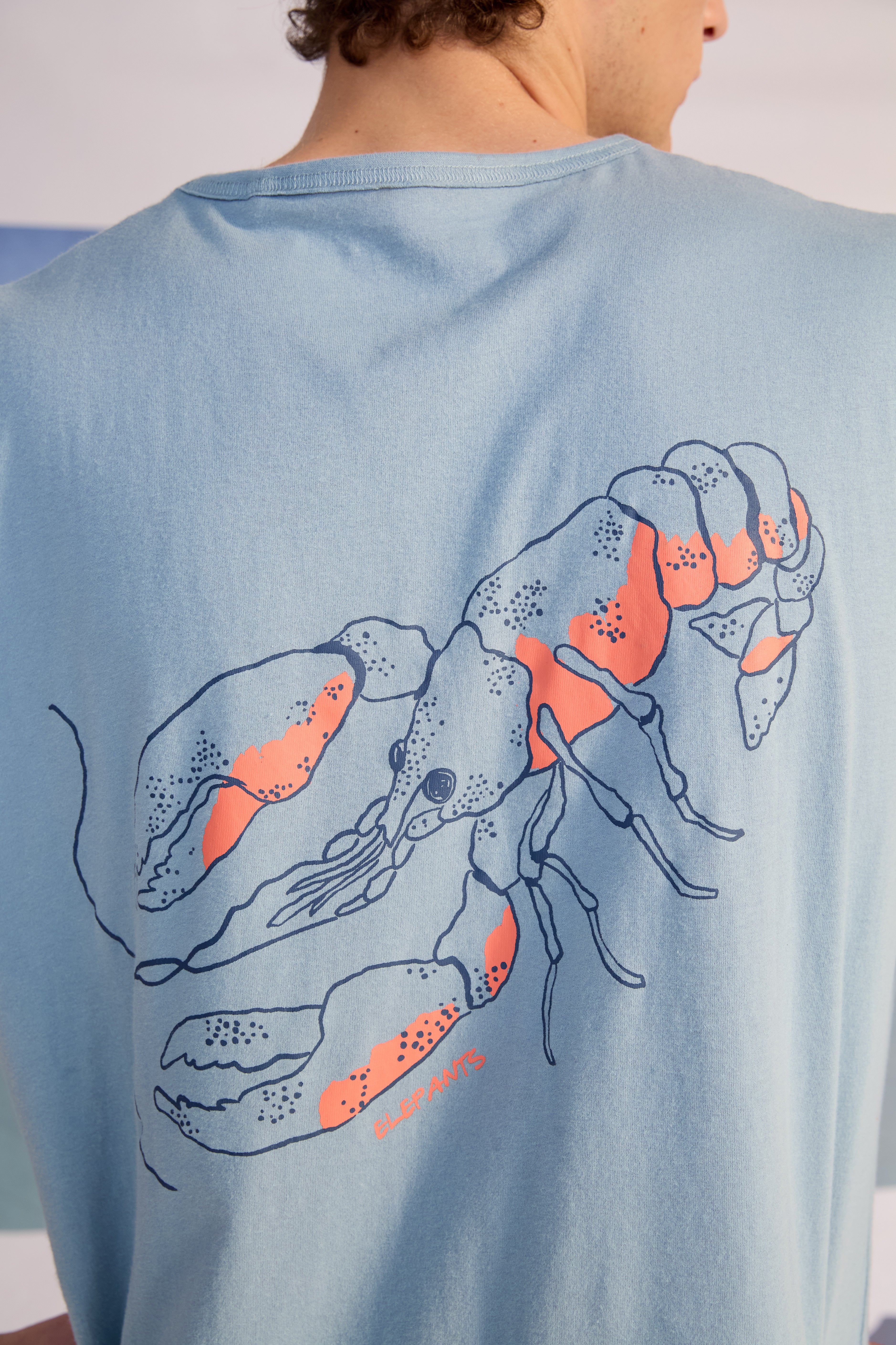 Musculosa Over Lobster Azul Aero Claro