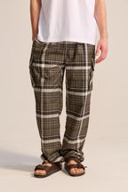 Pantalón Cargo Cuadros Verde