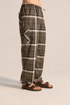 Pantalón Cargo Cuadros Verde
