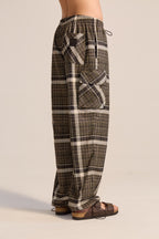 Pantalón Cargo Cuadros Verde