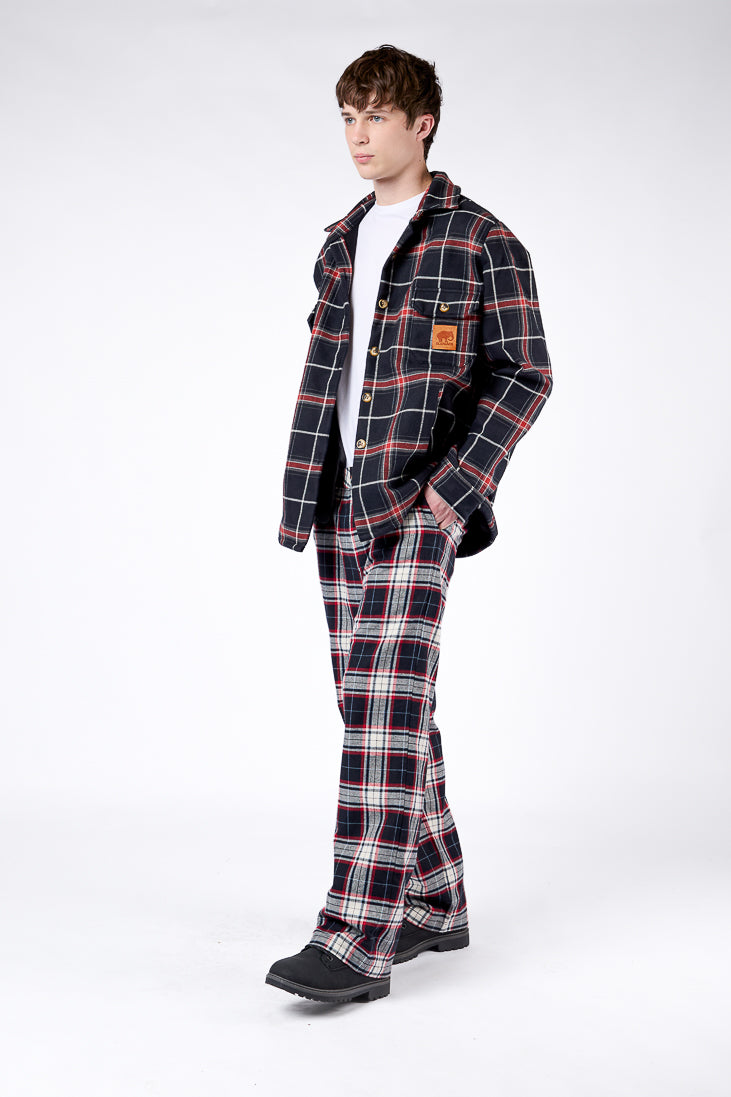 Pantalón Loose Cuadros Negro