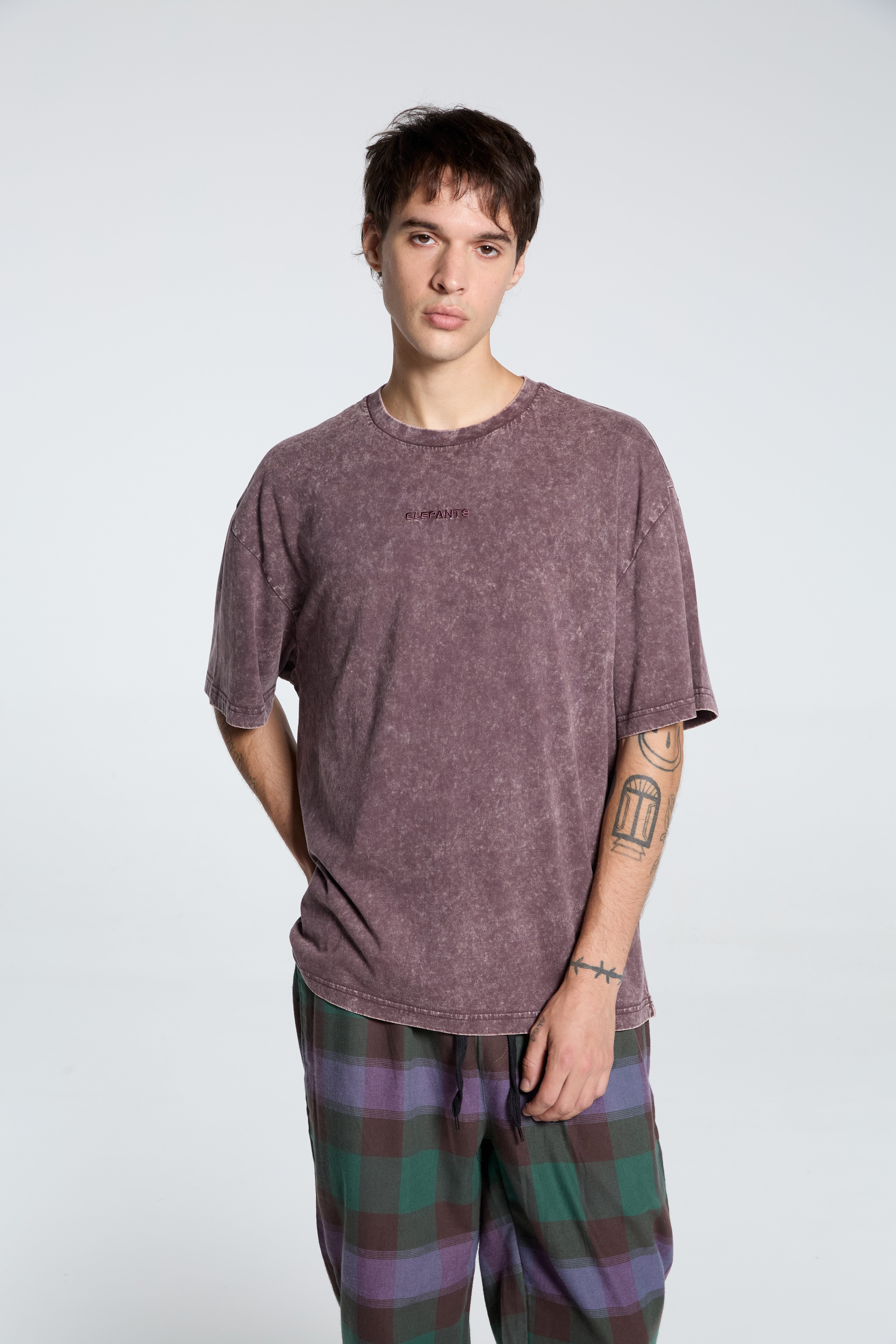 Polera Acid Wash Bordo