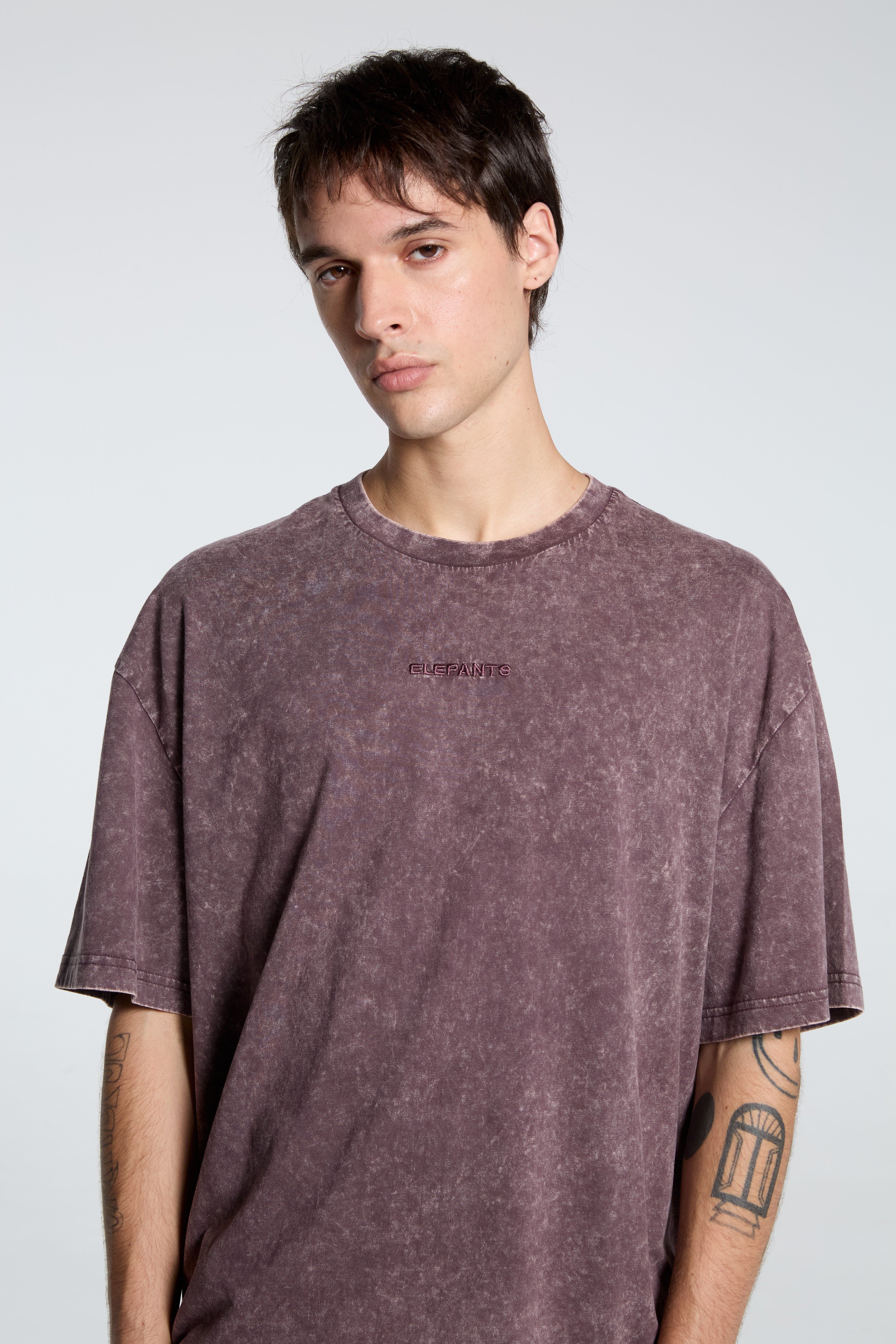 Polera Acid Wash Bordo