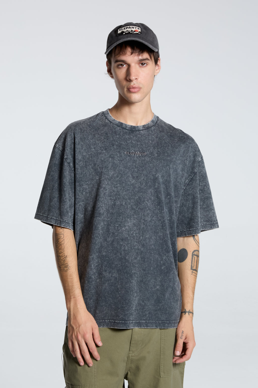 Polera Acid Wash Gris claro