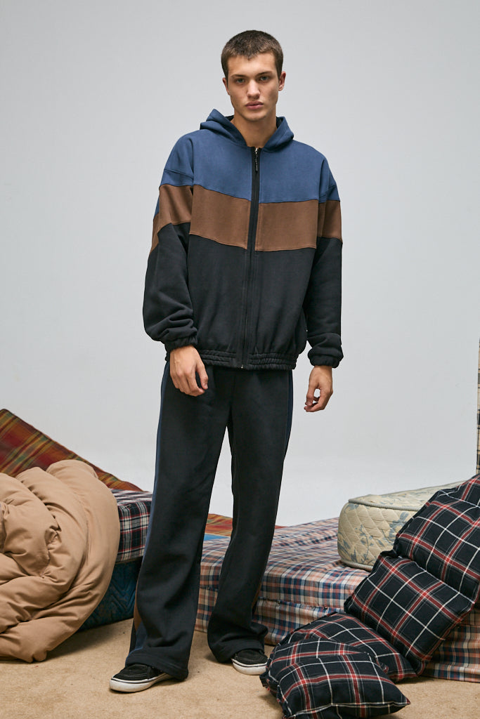 CAMPERA OVERSIZE TRICOLOR NEGRO