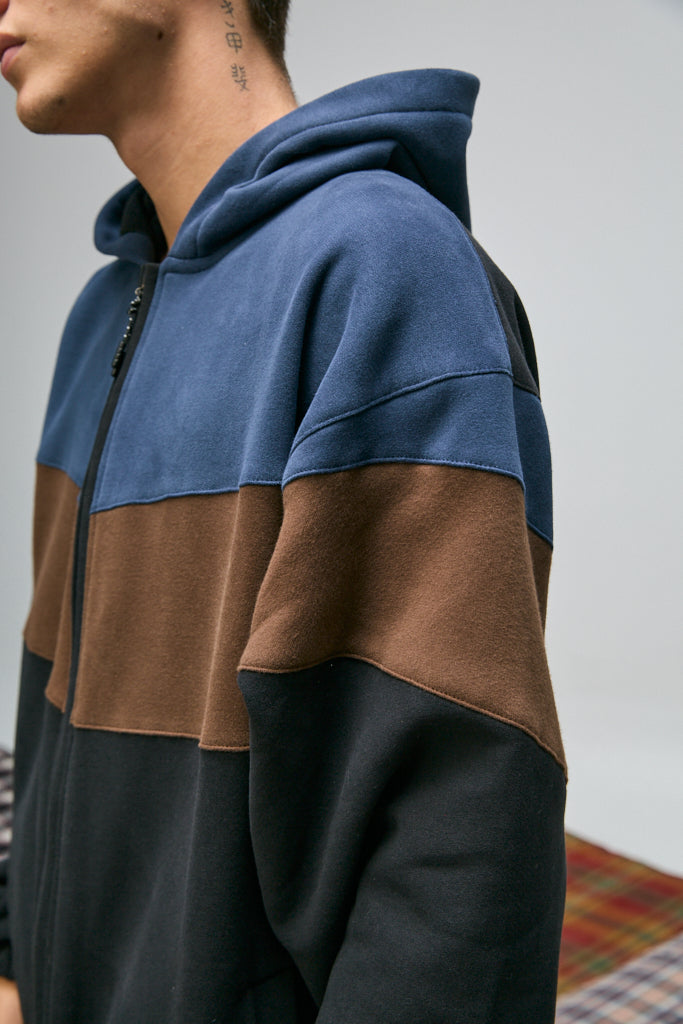 CAMPERA OVERSIZE TRICOLOR NEGRO