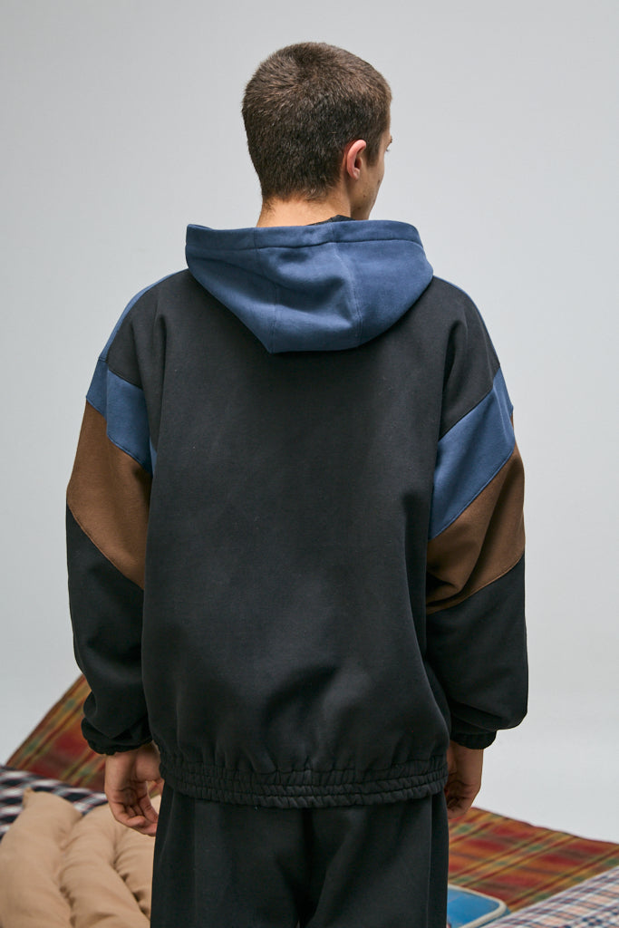 CAMPERA OVERSIZE TRICOLOR NEGRO