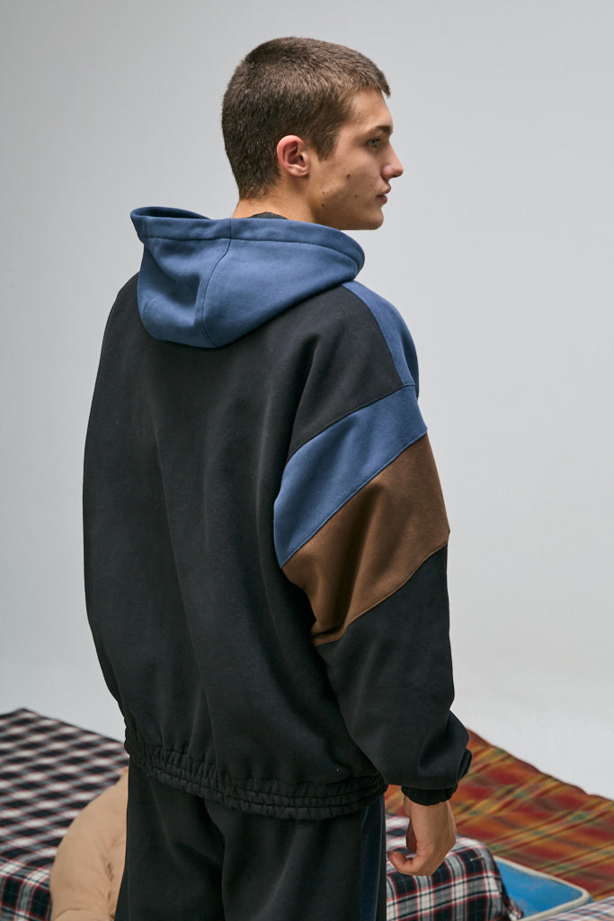 CAMPERA OVERSIZE TRICOLOR NEGRO