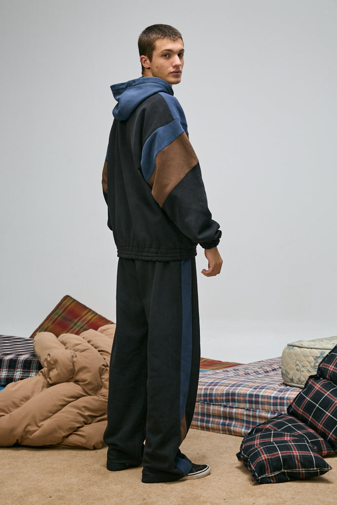 CAMPERA OVERSIZE TRICOLOR NEGRO