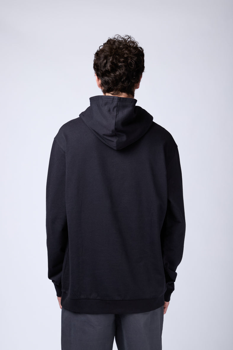 BUZO CAPUCHA SELF FRISA NEGRO
