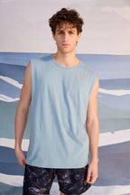 Musculosa Over Lobster Azul Aero Claro