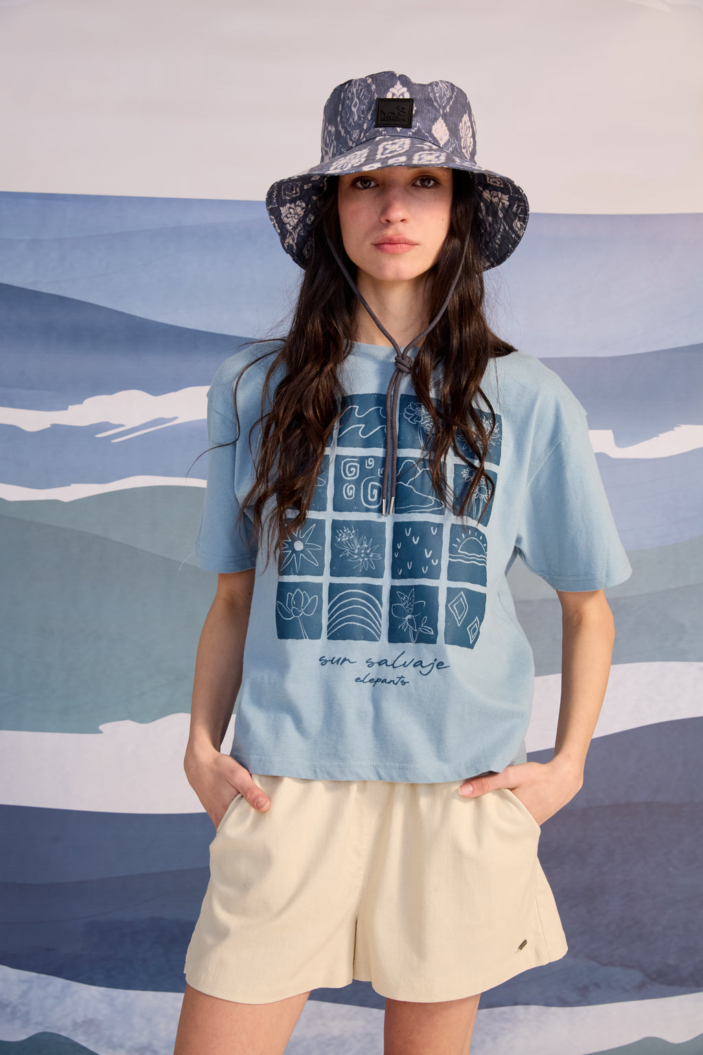 Remera Over Sur Salvaje Azúl Aero Claro