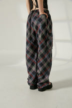 Pantalón cargo cuadros Negro