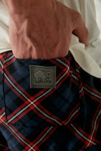Pantalón cargo cuadros azúl