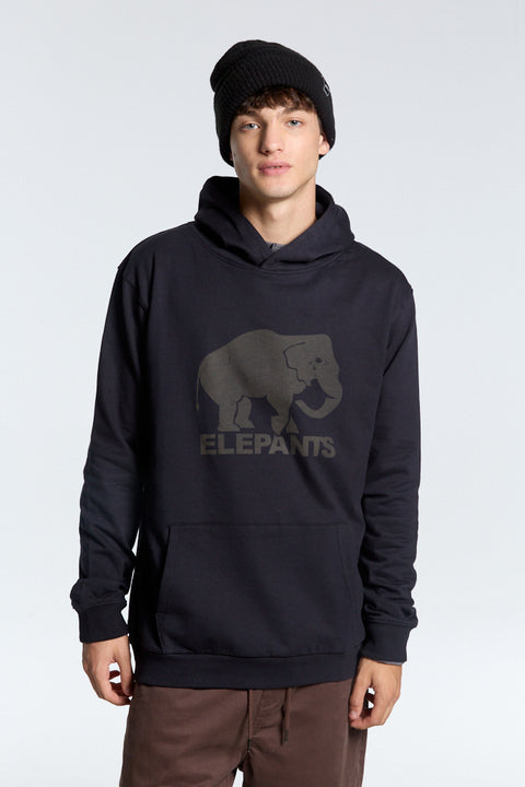 BUZO CAPUCHA ELEPANTS FRISA NEGRO